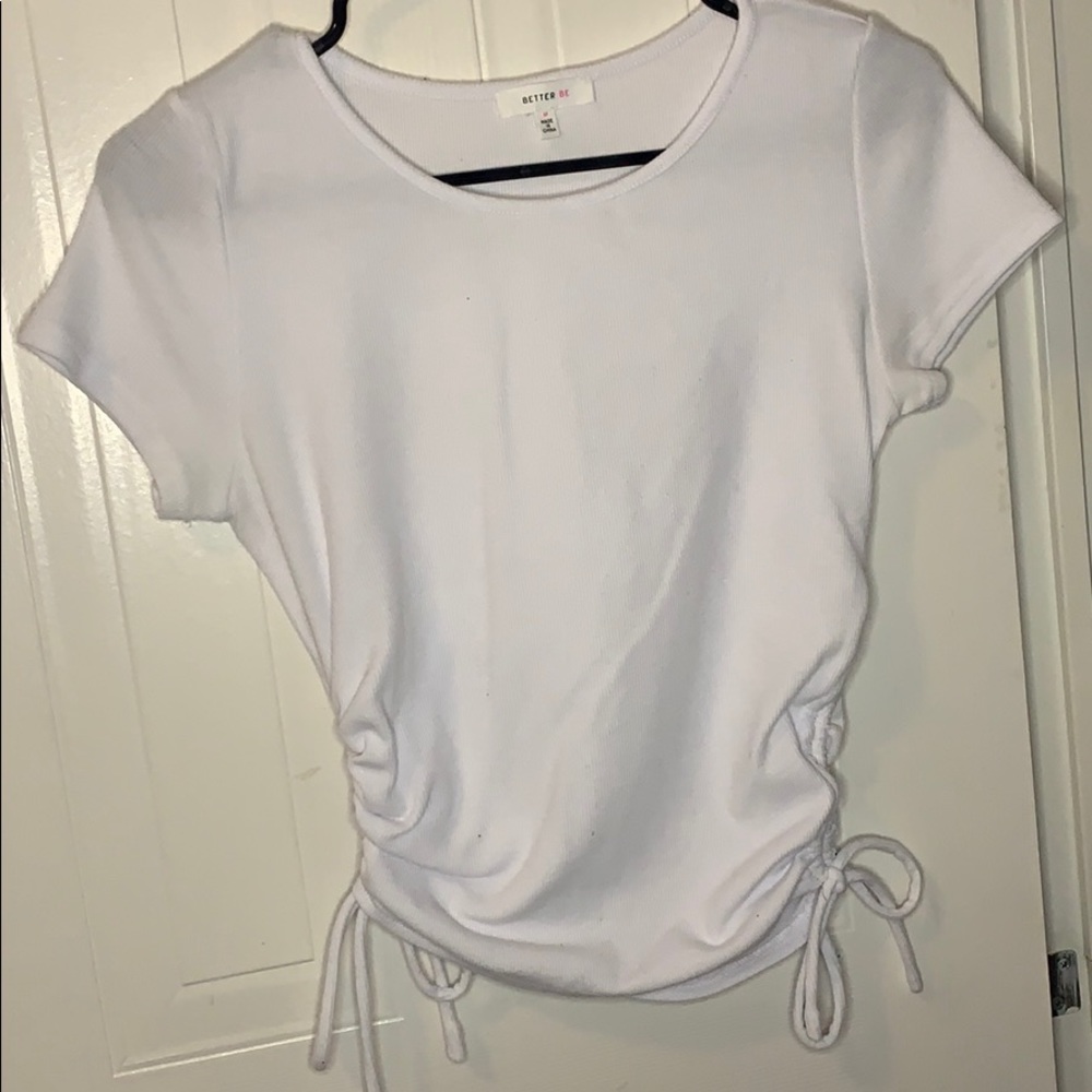 white side tie shirt